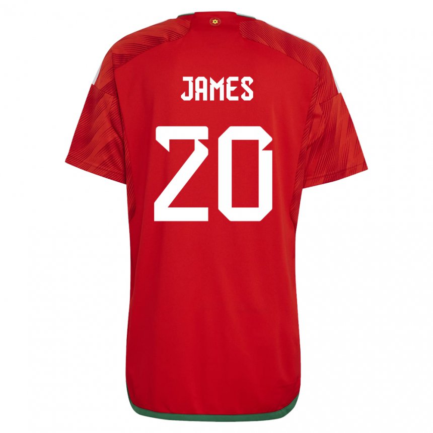 Damen Walisische Daniel James #20 Rot Heimtrikot Trikot 22-24 T-shirt Österreich