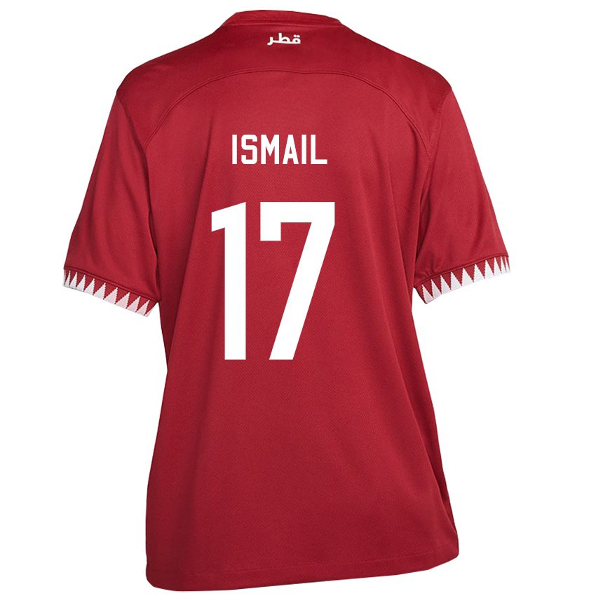 Damen Katarische Ismail Mohamad #17 Kastanienbraun Heimtrikot Trikot 22-24 T-shirt Österreich