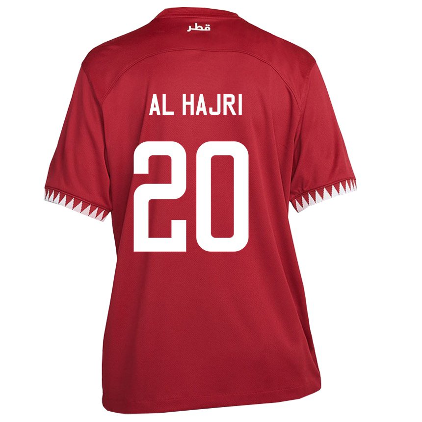 Damen Katarische Salem Al Hajri #20 Kastanienbraun Heimtrikot Trikot 22-24 T-shirt Österreich