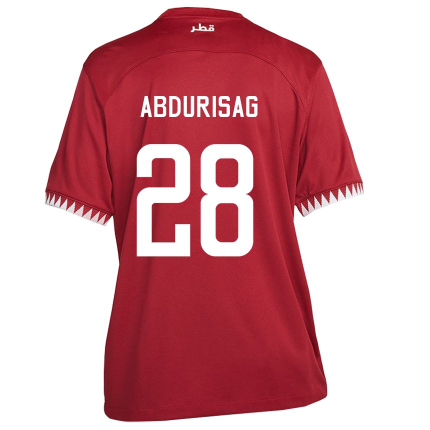 Damen Katarische Yusuf Abdurisag #28 Kastanienbraun Heimtrikot Trikot 22-24 T-shirt Österreich