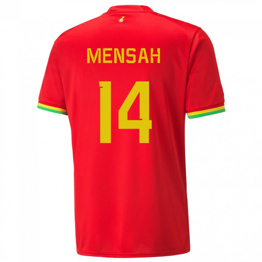 Damen Ghanaische Gideon Mensah #14 Rot Auswärtstrikot Trikot 22-24 T-shirt Österreich