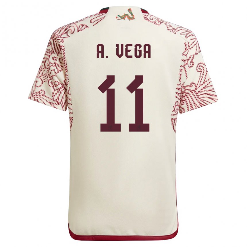Damen Mexikanische Alexis Vega #11 Wunder Weiß Rot Auswärtstrikot Trikot 22-24 T-shirt Österreich