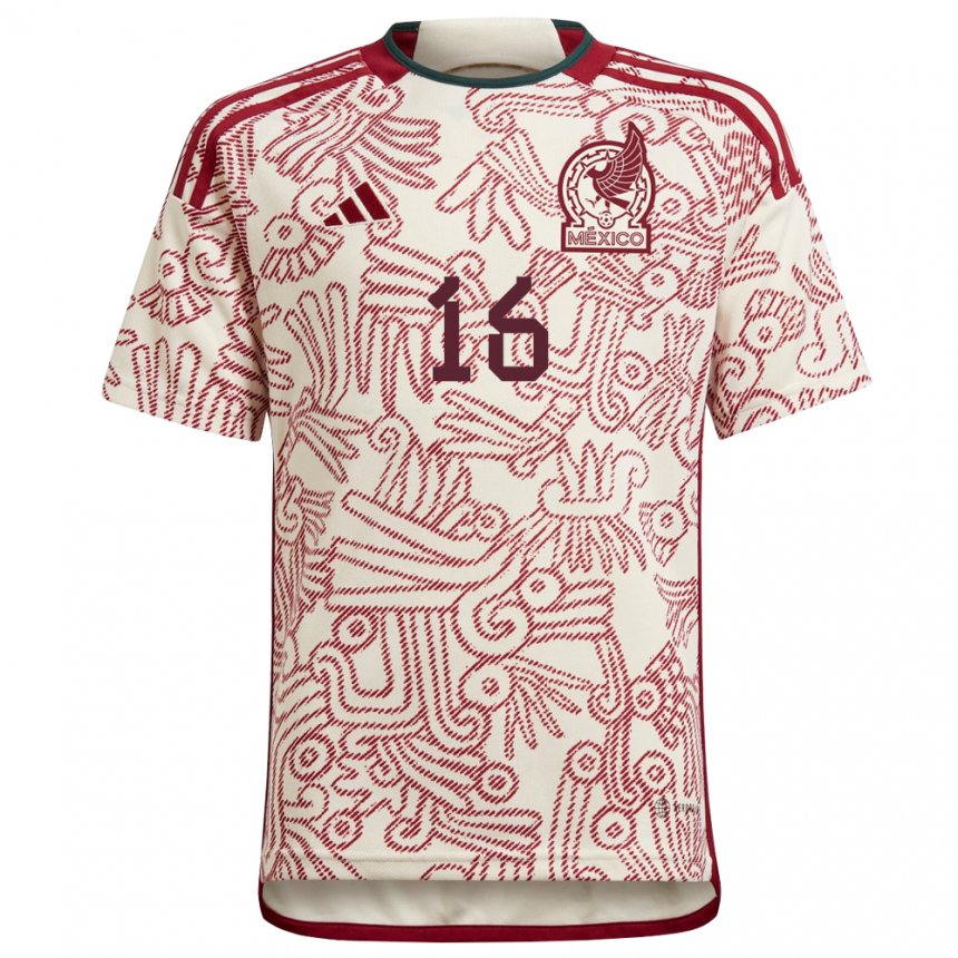 Damen Mexikanische Fernando Beltran #16 Wunder Weiß Rot Auswärtstrikot Trikot 22-24 T-shirt Österreich