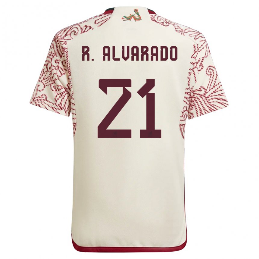 Damen Mexikanische Roberto Alvarado #21 Wunder Weiß Rot Auswärtstrikot Trikot 22-24 T-shirt Österreich