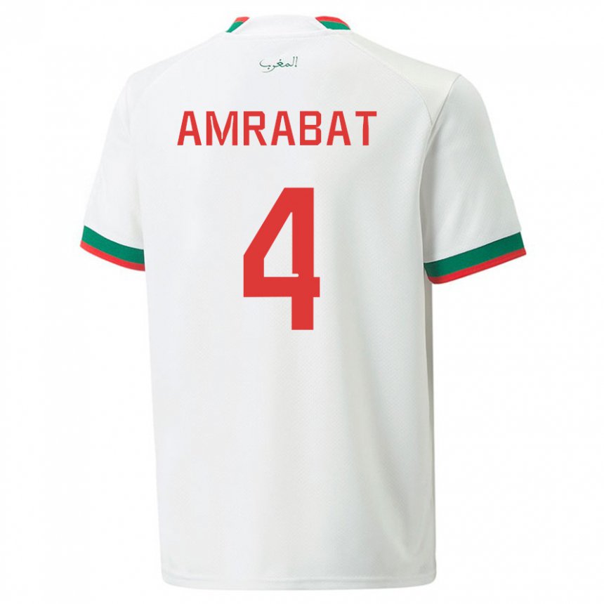 Damen Marokkanische Soufiane Amrabat #4 Weiß Auswärtstrikot Trikot 22-24 T-shirt Österreich