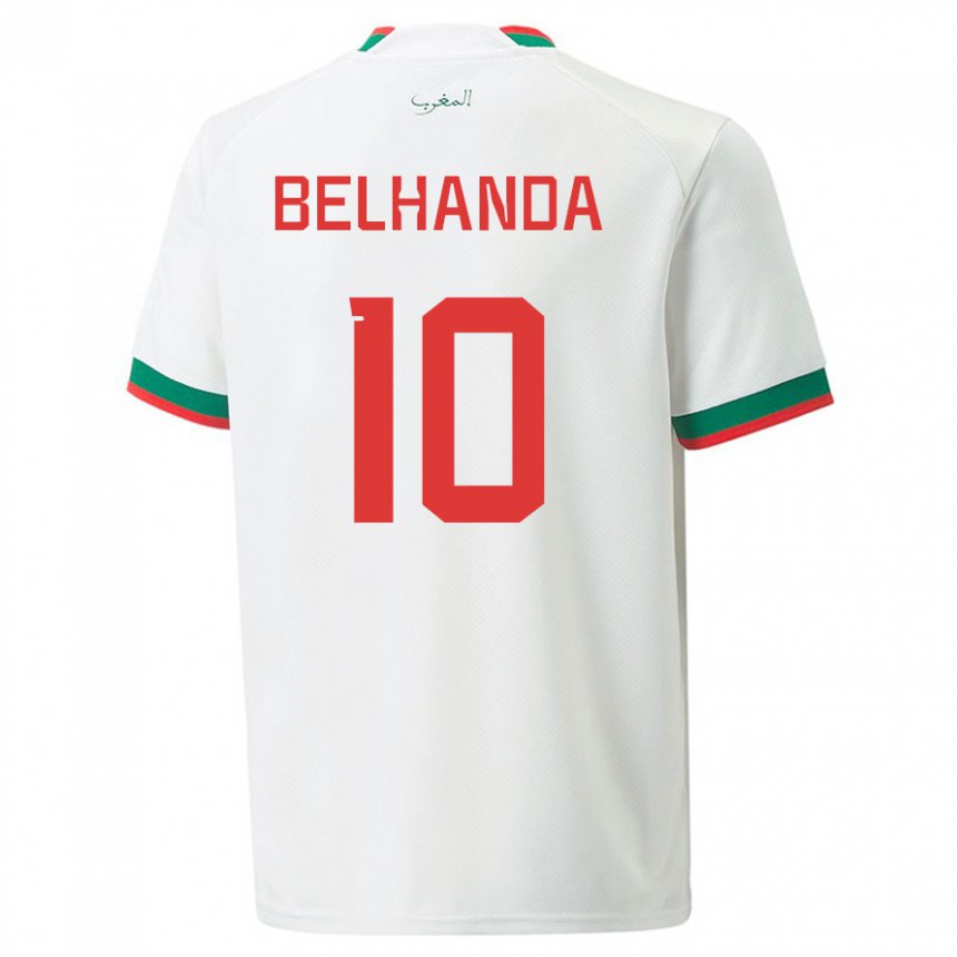 Damen Marokkanische Youness Belhanda #10 Weiß Auswärtstrikot Trikot 22-24 T-shirt Österreich