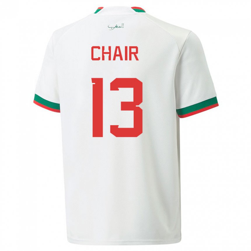 Damen Marokkanische Iliass Chair #13 Weiß Auswärtstrikot Trikot 22-24 T-shirt Österreich