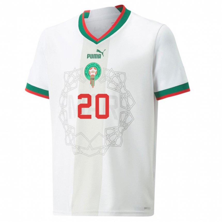 Damen Marokkanische Achraf Dari #20 Weiß Auswärtstrikot Trikot 22-24 T-shirt Österreich