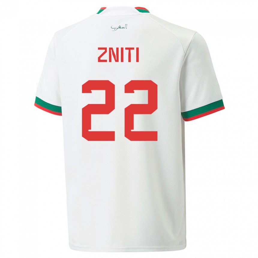 Damen Marokkanische Anas Zniti #22 Weiß Auswärtstrikot Trikot 22-24 T-shirt Österreich