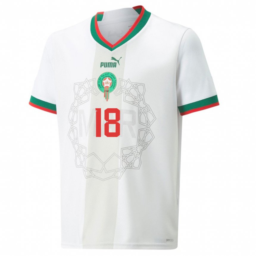 Damen Marokkanische Amine Harit #18 Weiß Auswärtstrikot Trikot 22-24 T-shirt Österreich