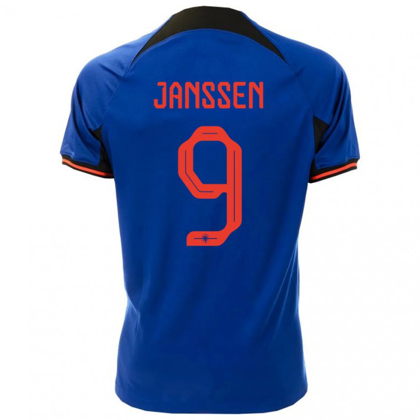 Damen Niederländische Vincent Janssen #9 Königsblau Auswärtstrikot Trikot 22-24 T-shirt Österreich