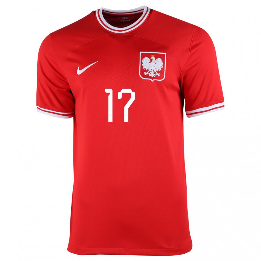 Damen Polnische Przemyslaw Frankowski #17 Rot Auswärtstrikot Trikot 22-24 T-shirt Österreich