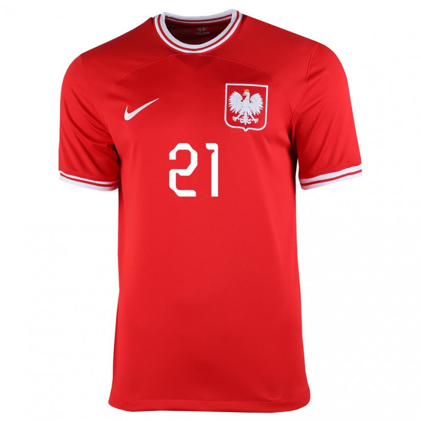 Damen Polnische Nicola Zalewski #21 Rot Auswärtstrikot Trikot 22-24 T-shirt Österreich