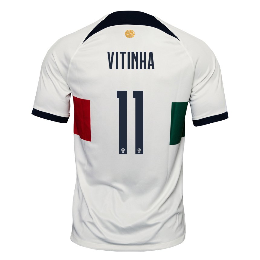 Damen Portugiesische Vitinha #11 Weiß Auswärtstrikot Trikot 22-24 T-shirt Österreich