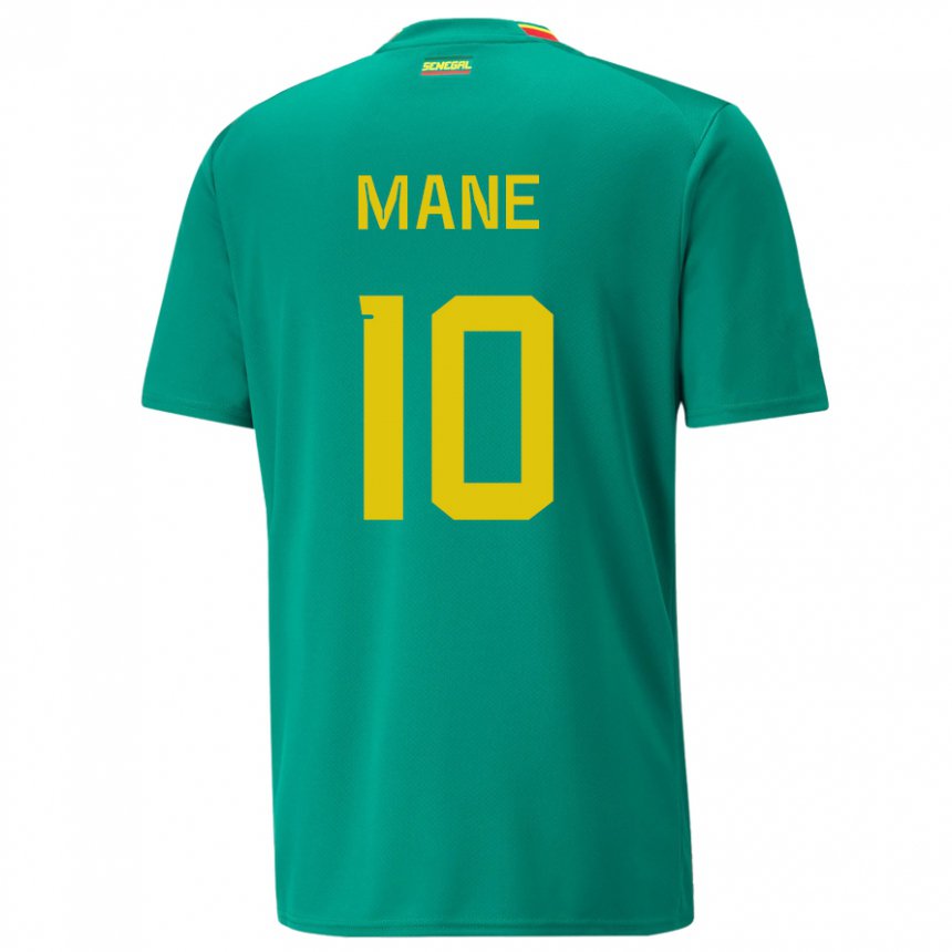 Damen Senegalesische Sadio Mane #10 Grün Auswärtstrikot Trikot 22-24 T-shirt Österreich