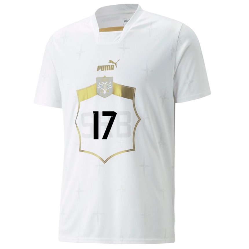 Damen Serbische Filip Kostic #17 Weiß Auswärtstrikot Trikot 22-24 T-shirt Österreich