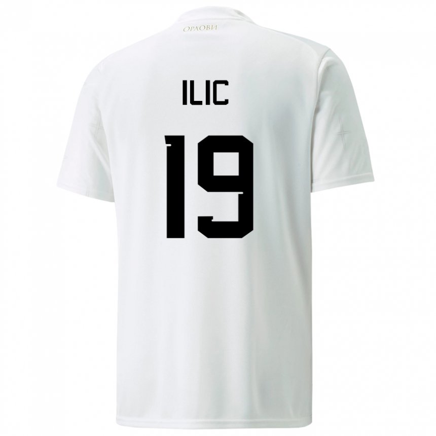 Damen Serbische Ivan Ilic #19 Weiß Auswärtstrikot Trikot 22-24 T-shirt Österreich