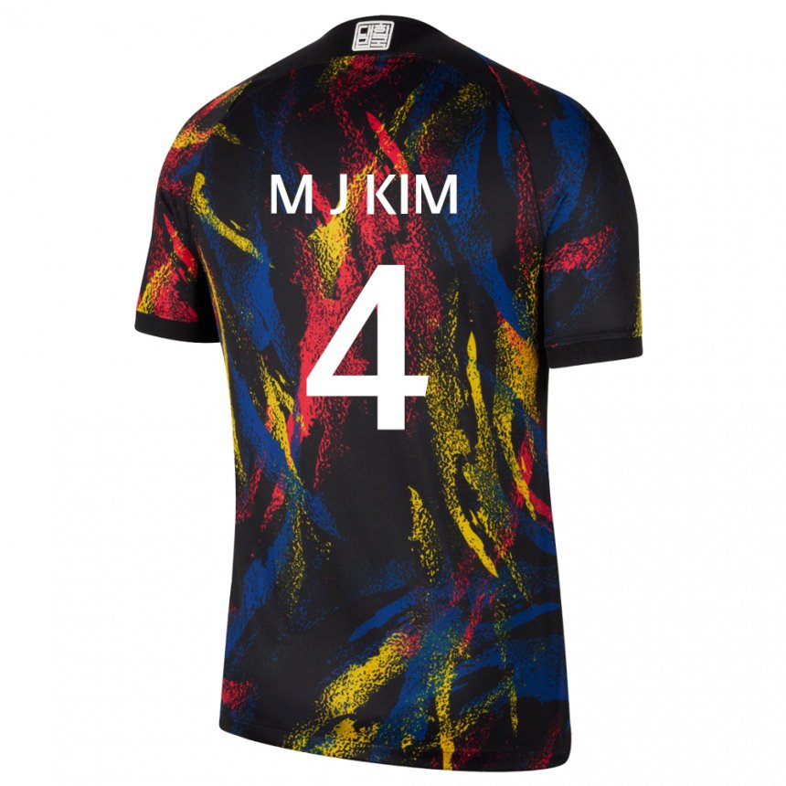 Damen Südkoreanische Min-jae Kim #4 Mehrfarbig Auswärtstrikot Trikot 22-24 T-shirt Österreich