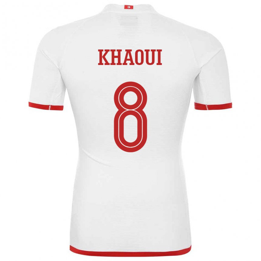 Damen Tunesische Saif Eddine Khaoui #8 Weiß Auswärtstrikot Trikot 22-24 T-shirt Österreich