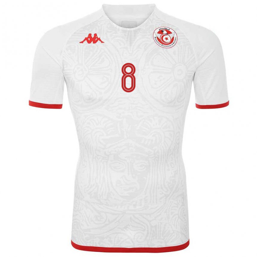 Damen Tunesische Saif Eddine Khaoui #8 Weiß Auswärtstrikot Trikot 22-24 T-shirt Österreich