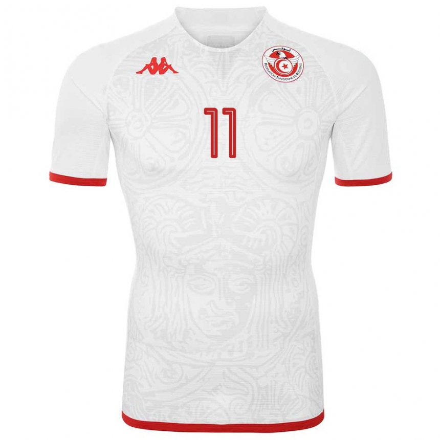 Damen Tunesische Taha Yassine Khenissi #11 Weiß Auswärtstrikot Trikot 22-24 T-shirt Österreich