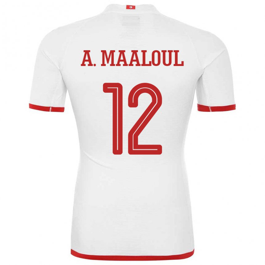 Damen Tunesische Ali Maaloul #12 Weiß Auswärtstrikot Trikot 22-24 T-shirt Österreich