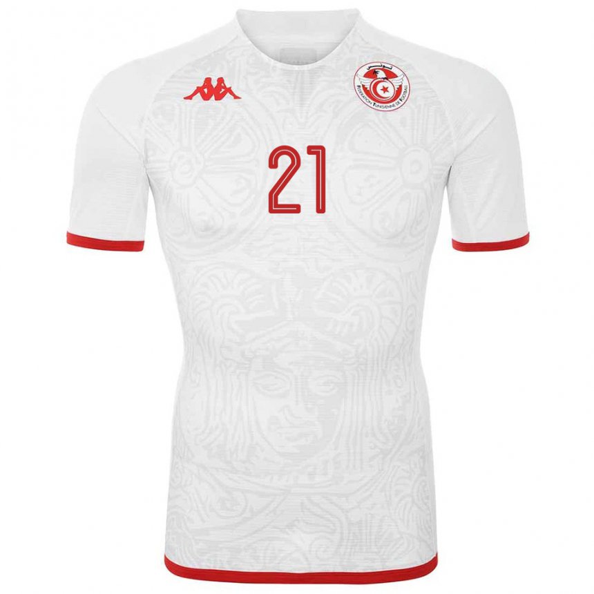 Damen Tunesische Hamza Mathlouthi #21 Weiß Auswärtstrikot Trikot 22-24 T-shirt Österreich