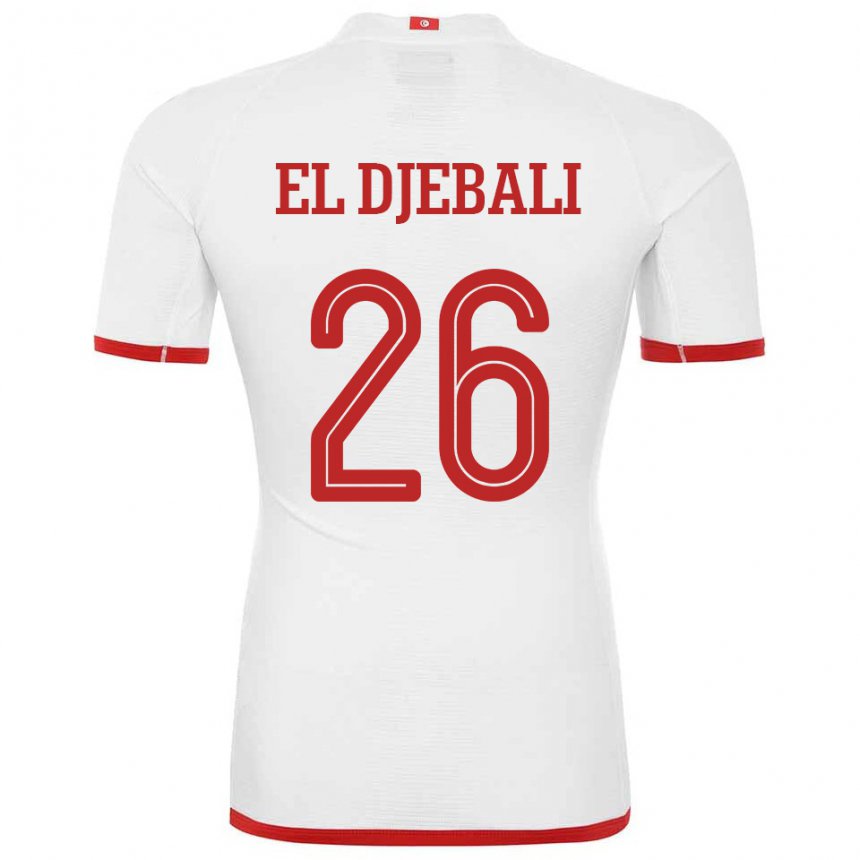 Damen Tunesische Chaim El Djebali #26 Weiß Auswärtstrikot Trikot 22-24 T-shirt Österreich