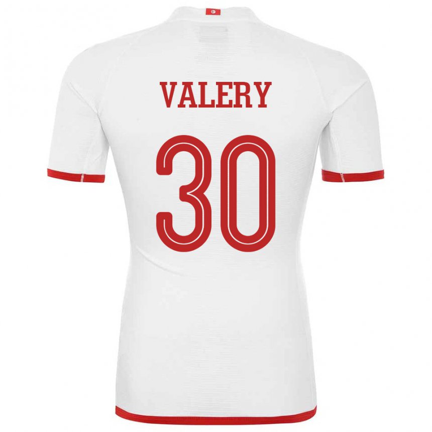 Damen Tunesische Yann Valery #30 Weiß Auswärtstrikot Trikot 22-24 T-shirt Österreich