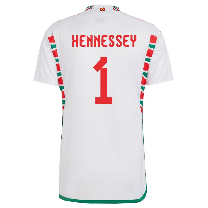 Damen Walisische Wayne Hennessey #1 Weiß Auswärtstrikot Trikot 22-24 T-shirt Österreich
