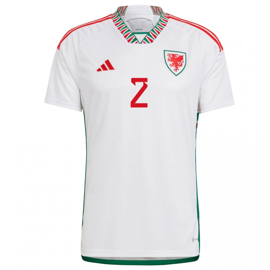 Damen Walisische Chris Gunter #2 Weiß Auswärtstrikot Trikot 22-24 T-shirt Österreich