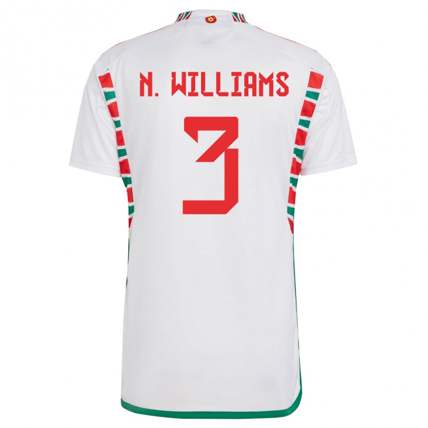 Damen Walisische Neco Williams #3 Weiß Auswärtstrikot Trikot 22-24 T-shirt Österreich