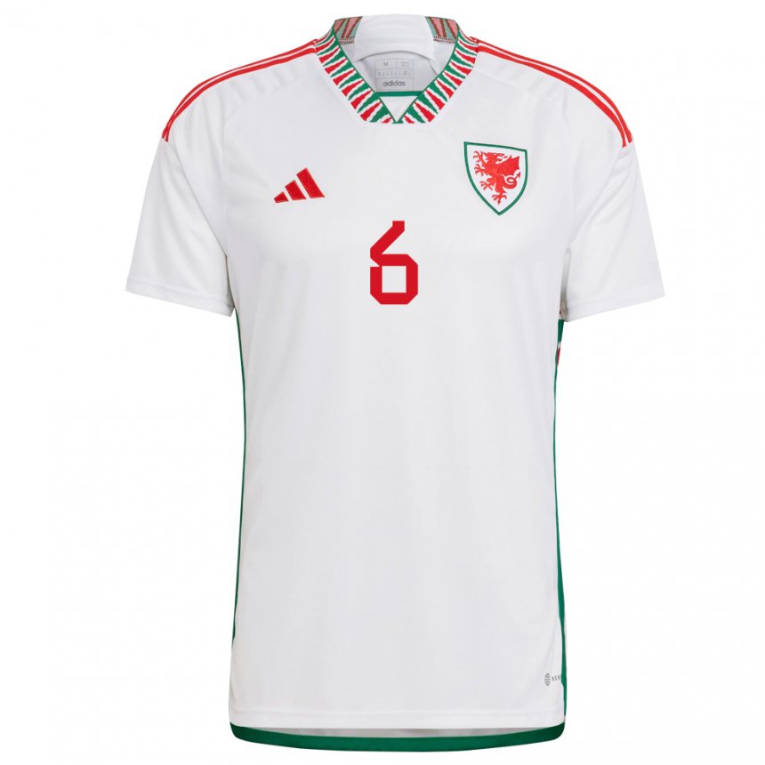 Damen Walisische Joe Rodon #6 Weiß Auswärtstrikot Trikot 22-24 T-shirt Österreich