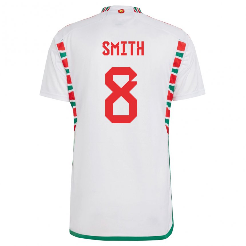 Damen Walisische Matt Smith #8 Weiß Auswärtstrikot Trikot 22-24 T-shirt Österreich