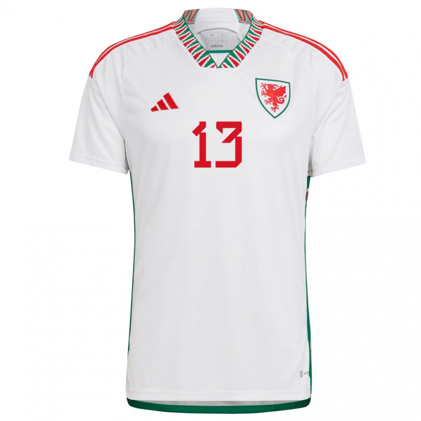Damen Walisische Kieffer Moore #13 Weiß Auswärtstrikot Trikot 22-24 T-shirt Österreich