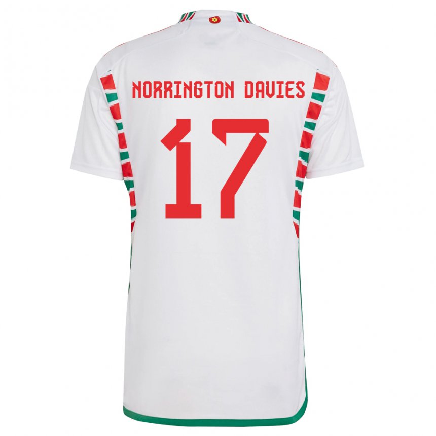Damen Walisische Rhys Norrington Davies #17 Weiß Auswärtstrikot Trikot 22-24 T-shirt Österreich