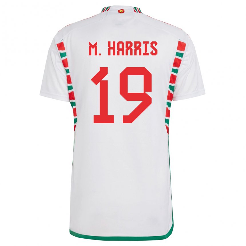 Damen Walisische Mark Harris #19 Weiß Auswärtstrikot Trikot 22-24 T-shirt Österreich