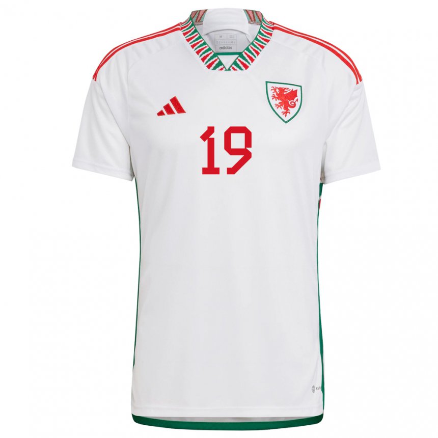 Damen Walisische Mark Harris #19 Weiß Auswärtstrikot Trikot 22-24 T-shirt Österreich
