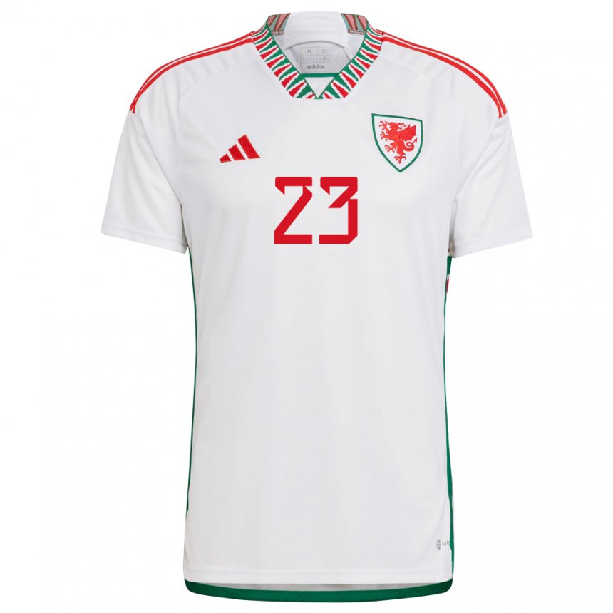 Damen Walisische Jordan James #23 Weiß Auswärtstrikot Trikot 22-24 T-shirt Österreich