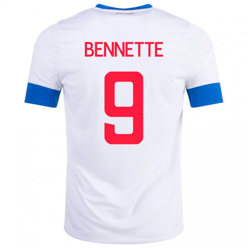 Damen Costa-ricanische Jewison Bennette #9 Weiß Auswärtstrikot Trikot 22-24 T-shirt Österreich