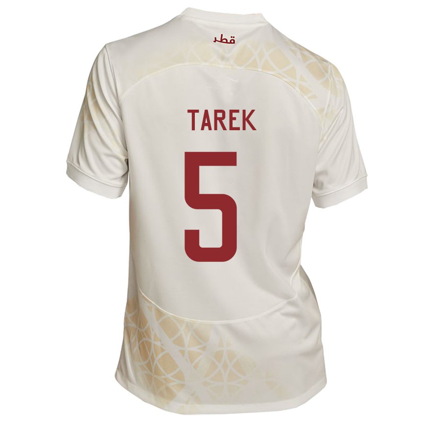 Damen Katarische Tarek Salman #5 Goldbeige Auswärtstrikot Trikot 22-24 T-shirt Österreich