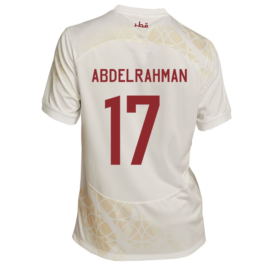 Damen Katarische Abdelrahman Fahmi Moustafa #17 Goldbeige Auswärtstrikot Trikot 22-24 T-shirt Österreich