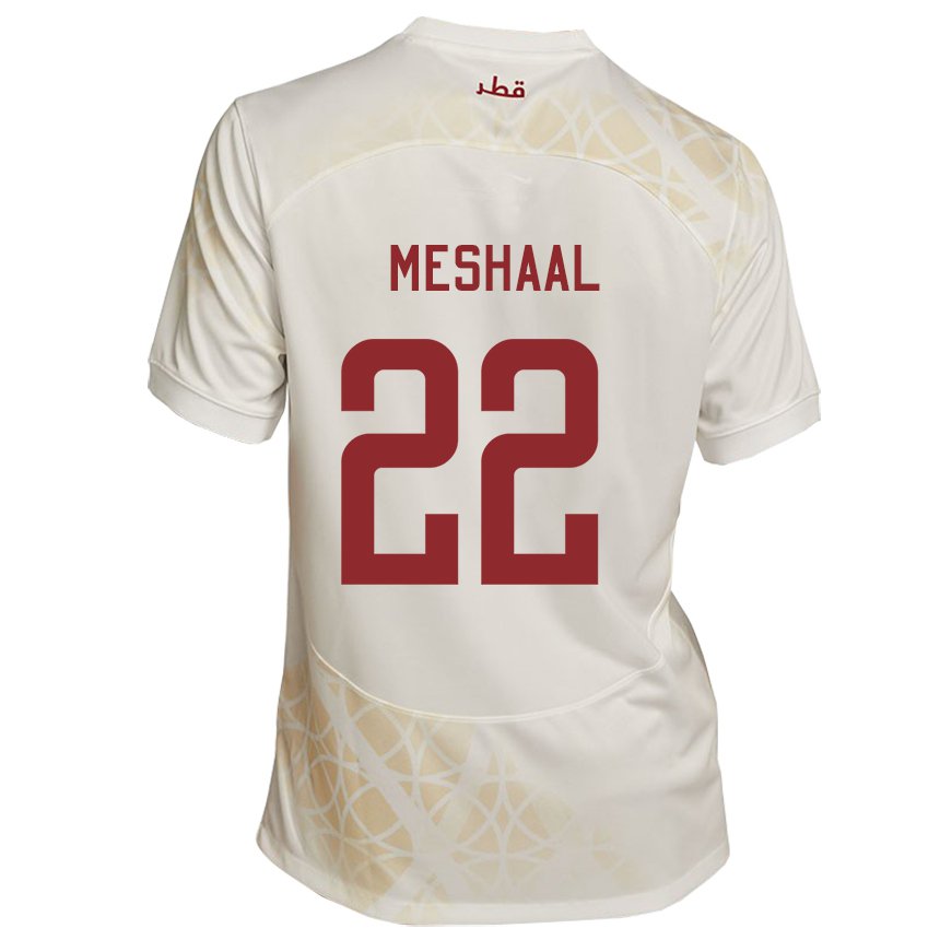 Damen Katarische Meshaal Barsham #22 Goldbeige Auswärtstrikot Trikot 22-24 T-shirt Österreich