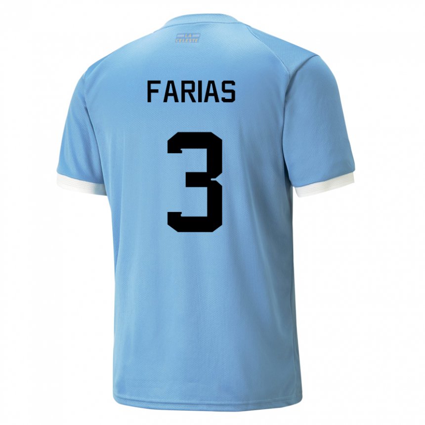 Kinder Uruguayische Daiana Farias #3 Blau Heimtrikot Trikot 22-24 T-shirt Österreich
