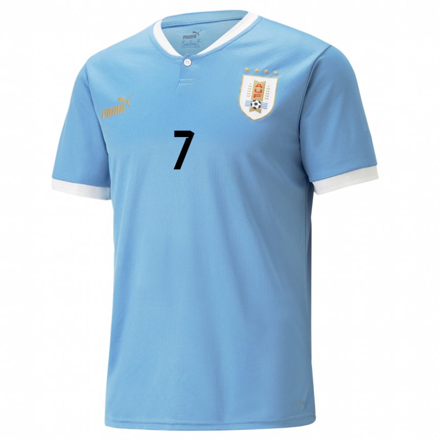 Kinder Uruguayische Stephanie Tregartten #7 Blau Heimtrikot Trikot 22-24 T-shirt Österreich