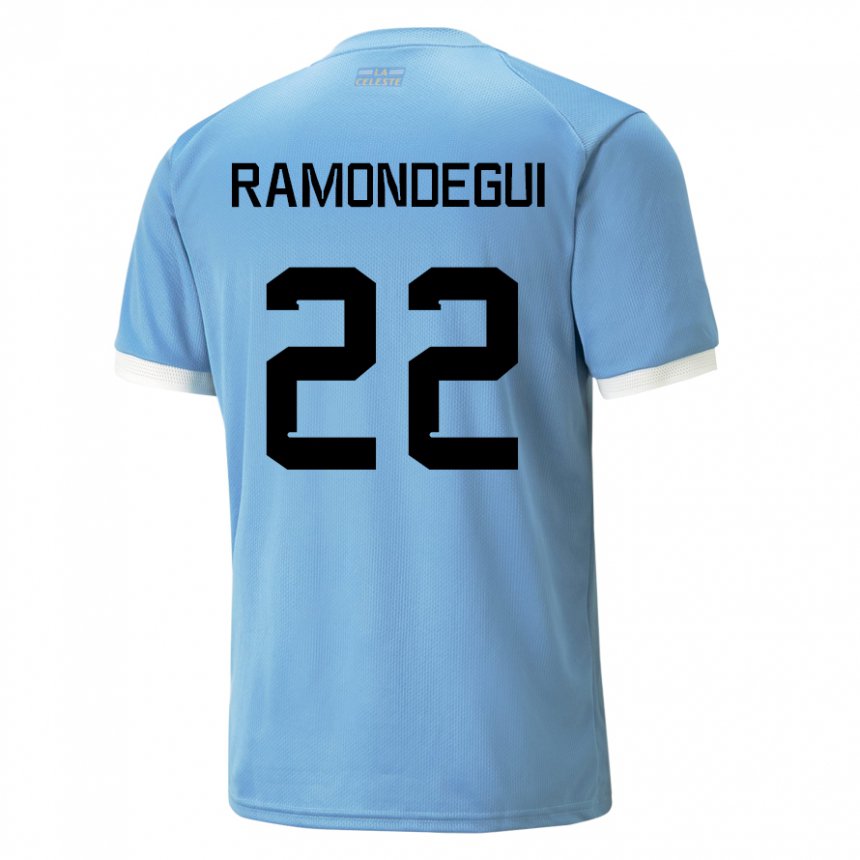 Kinder Uruguayische Sofia Ramondegui #22 Blau Heimtrikot Trikot 22-24 T-shirt Österreich