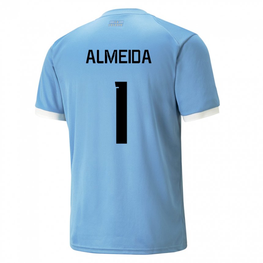 Kinder Uruguayische Martin Almeida #1 Blau Heimtrikot Trikot 22-24 T-shirt Österreich