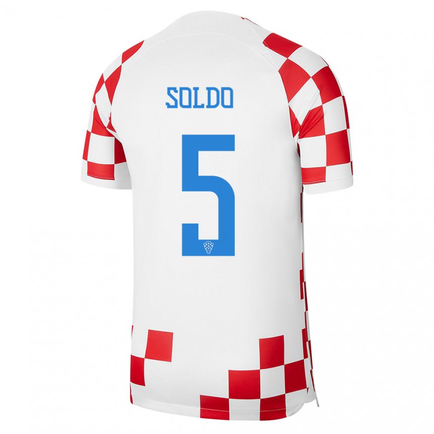 Kinder Kroatische Nikola Soldo #5 Rot-weiss Heimtrikot Trikot 22-24 T-shirt Österreich