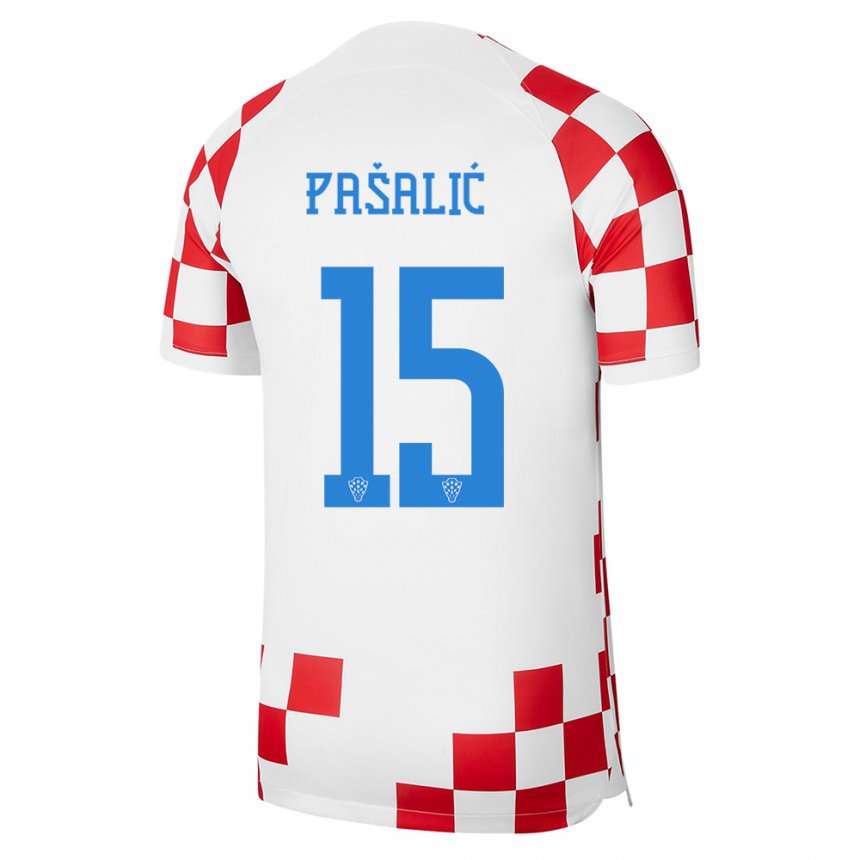 Kinder Kroatische Marco Pasalic #15 Rot-weiss Heimtrikot Trikot 22-24 T-shirt Österreich