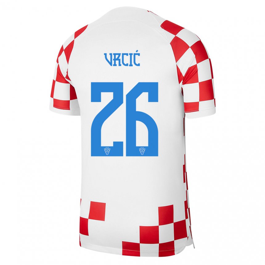 Kinder Kroatische Jere Vrcic #26 Rot-weiss Heimtrikot Trikot 22-24 T-shirt Österreich